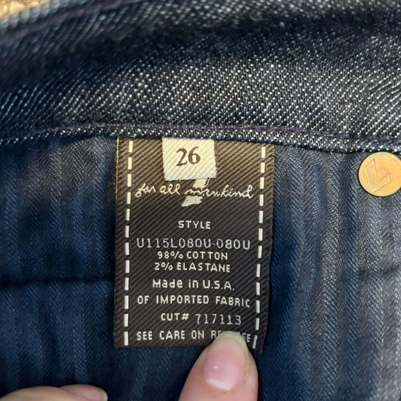 Vintage 2000’s 7 For All Mankind Dark Blue Dojo Jeans - Size 26 Great Condition! - Picture 6 of 7